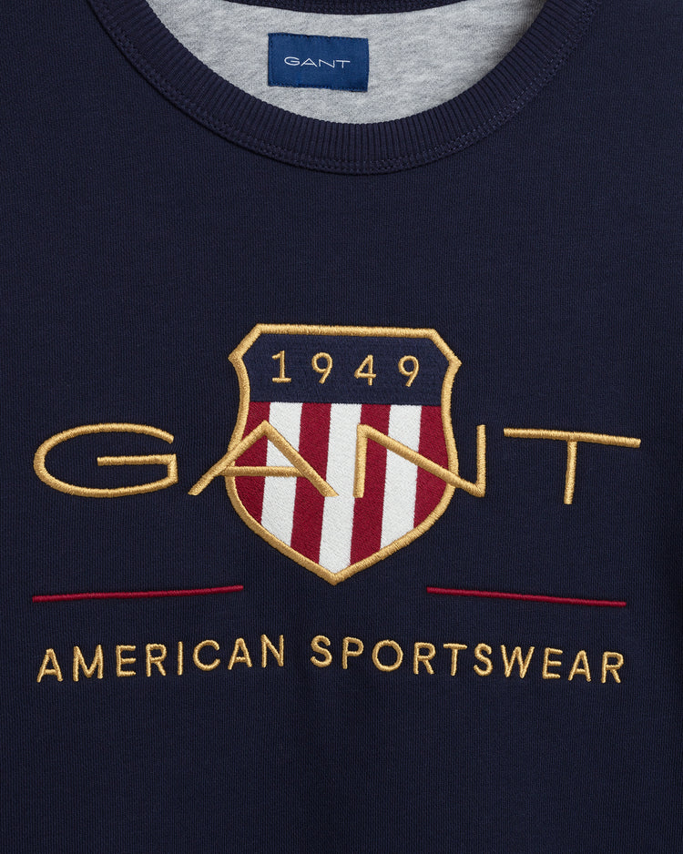 Bluza męska z okrągłym kołnierzykiem regular fit granatowa