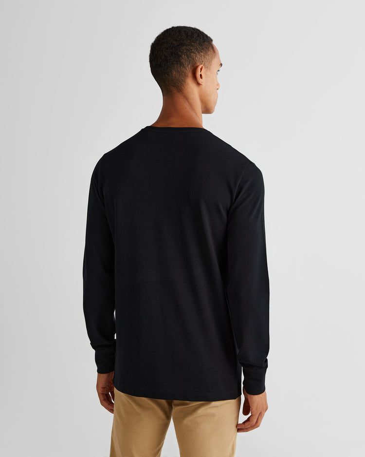 Koszulka męska z długim rękawem i okrągłym dekoltem slim fit