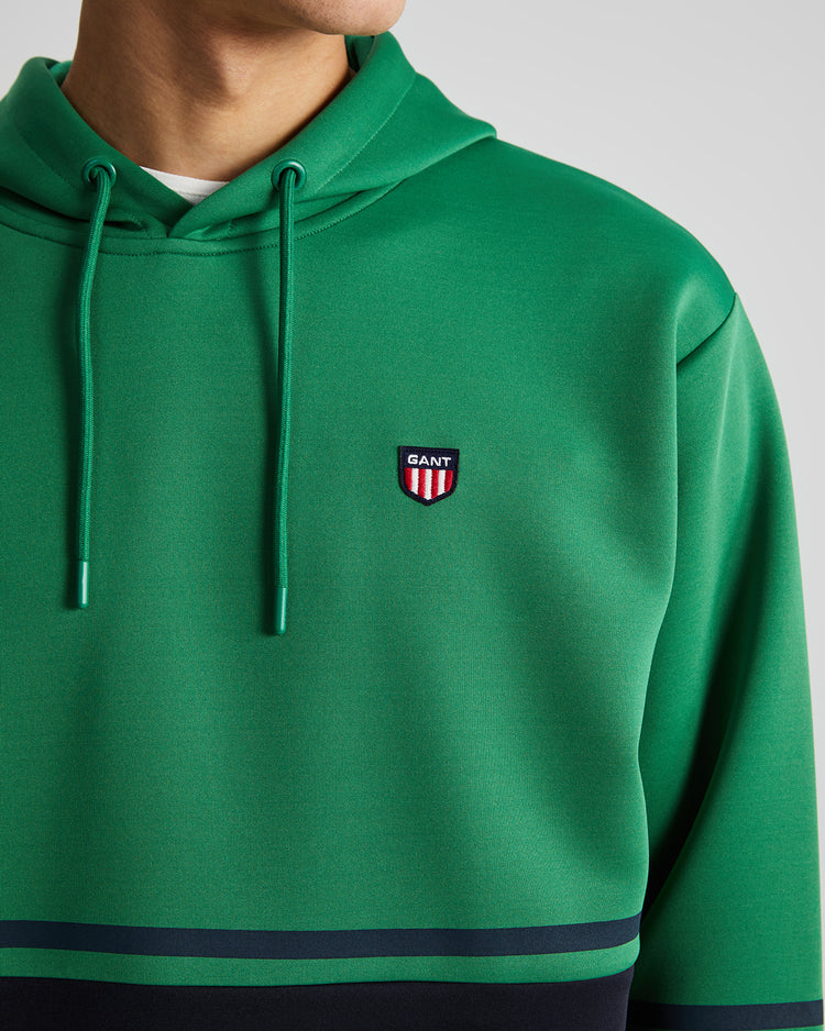 Bluza męska z nadrukiem z kapturem regular fit zielona