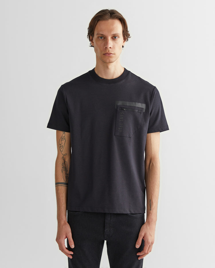 T-shirt męski z nadrukiem regular fit czarny