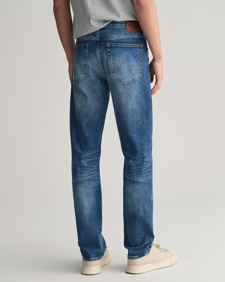Spodnie jeansowe męskie regular fit niebieskie
