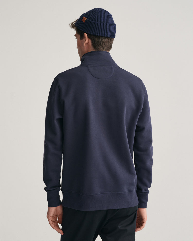 Bluza męska z zamkiem do połowy regular fit granatowa