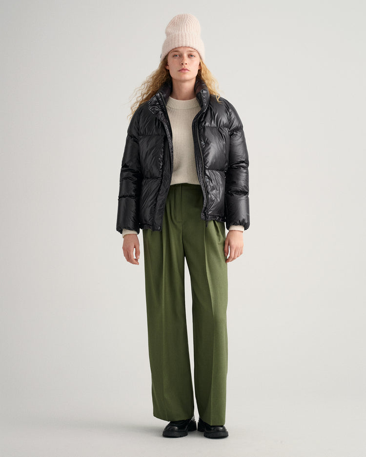 Kurtka damska z zamkiem z długim rękawem relaxed fit czarna