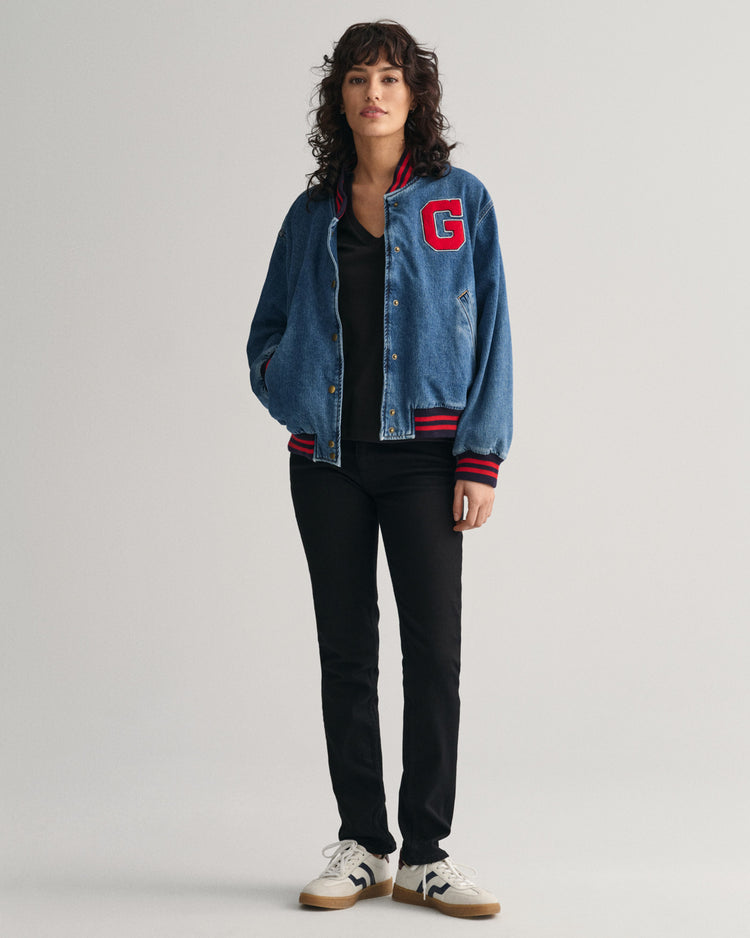 Koszulka damska z dekoltem V regular fit czarna