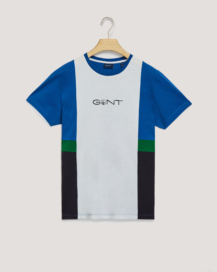 Bawełniany t-shirt męski z okrągłym kołnierzykiem z krótkim rękawem regular fit