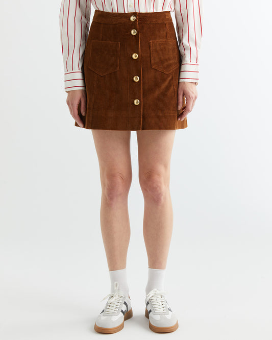 Spódnica damska regular fit brązowa