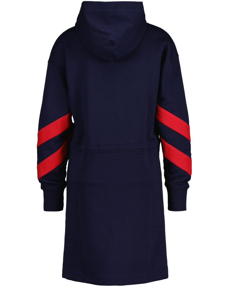 Bawełniana sukienka damska z długim rękawem niebieska