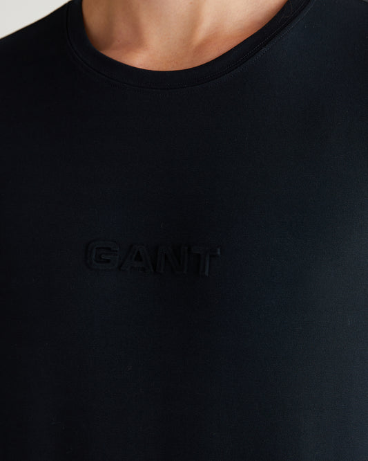 T-shirt męski z okrągłym kołnierzykiem relaxed fit czarny