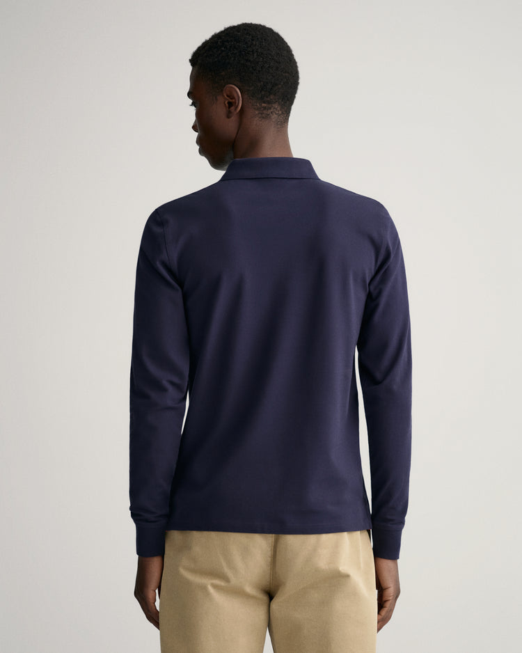 Polo męskie z długim rękawem z kołnierzykiem polo regular fit