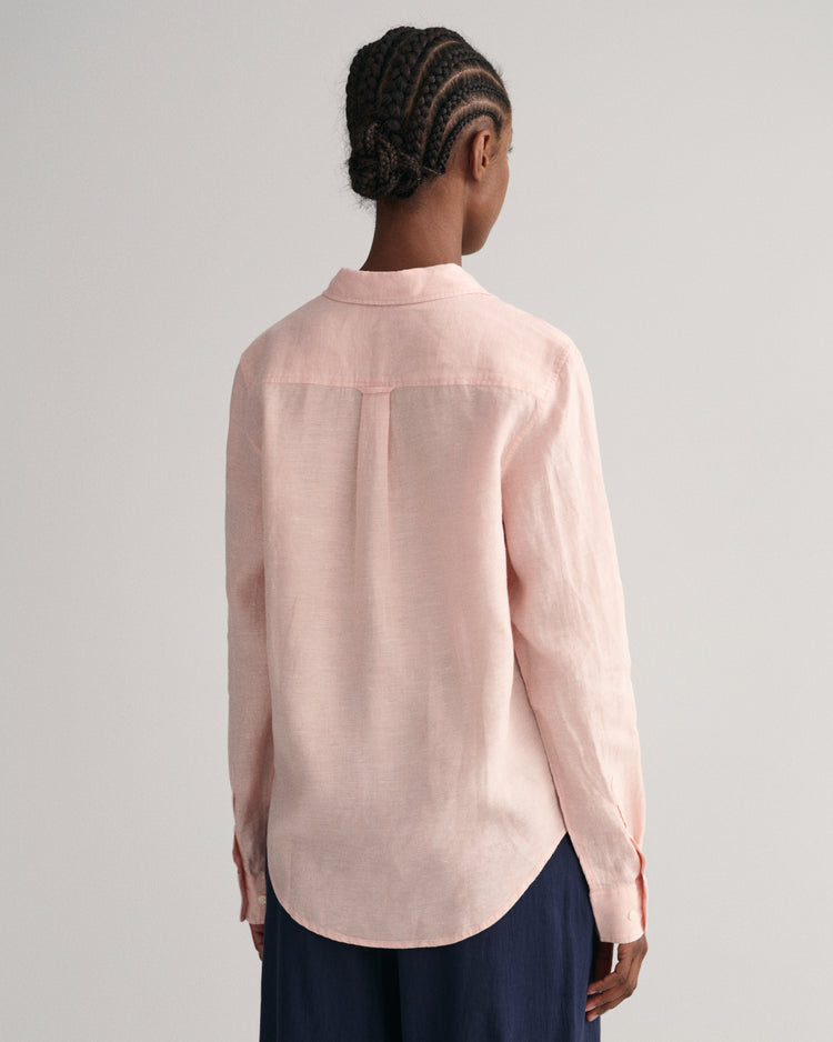 Koszula damska z długim rękawem regular fit pomarańczowa