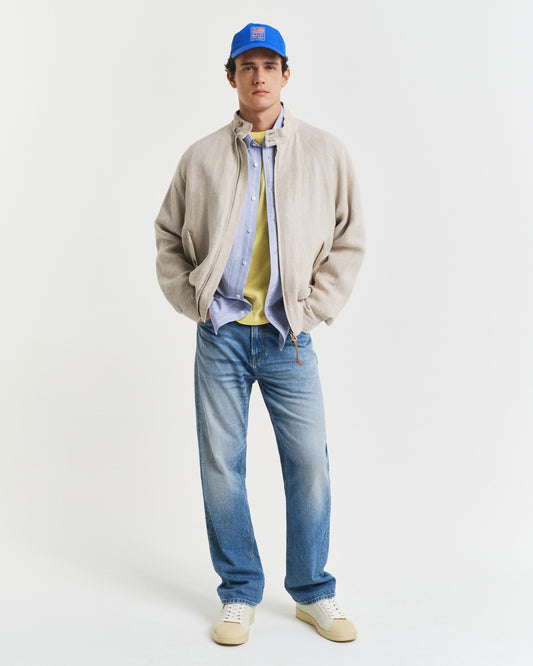 T-shirt męski okrągły dekolt regular fit żółty