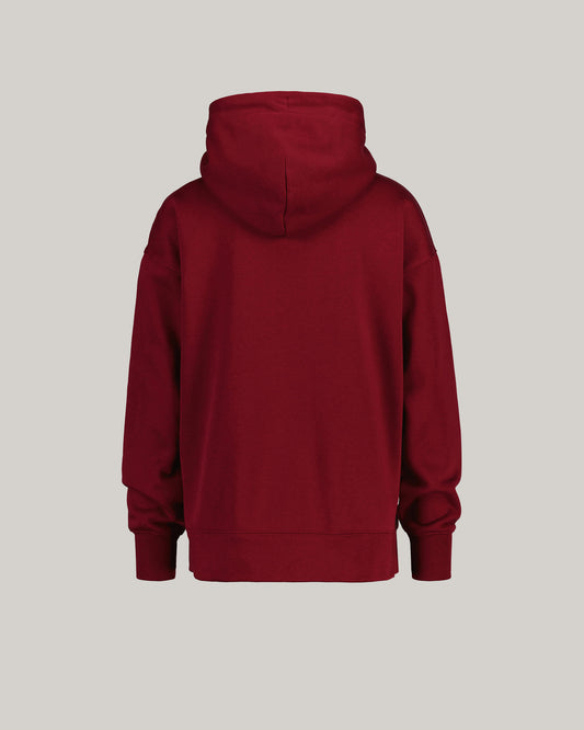 Bluza damska z nadrukiem z kapturem czerwona