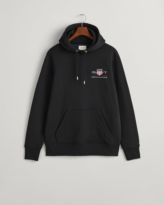 Bluza męska z nadrukiem z kapturem regular fit czarna