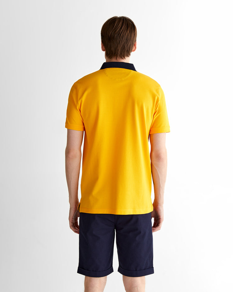 Męski żółty regular fit polo