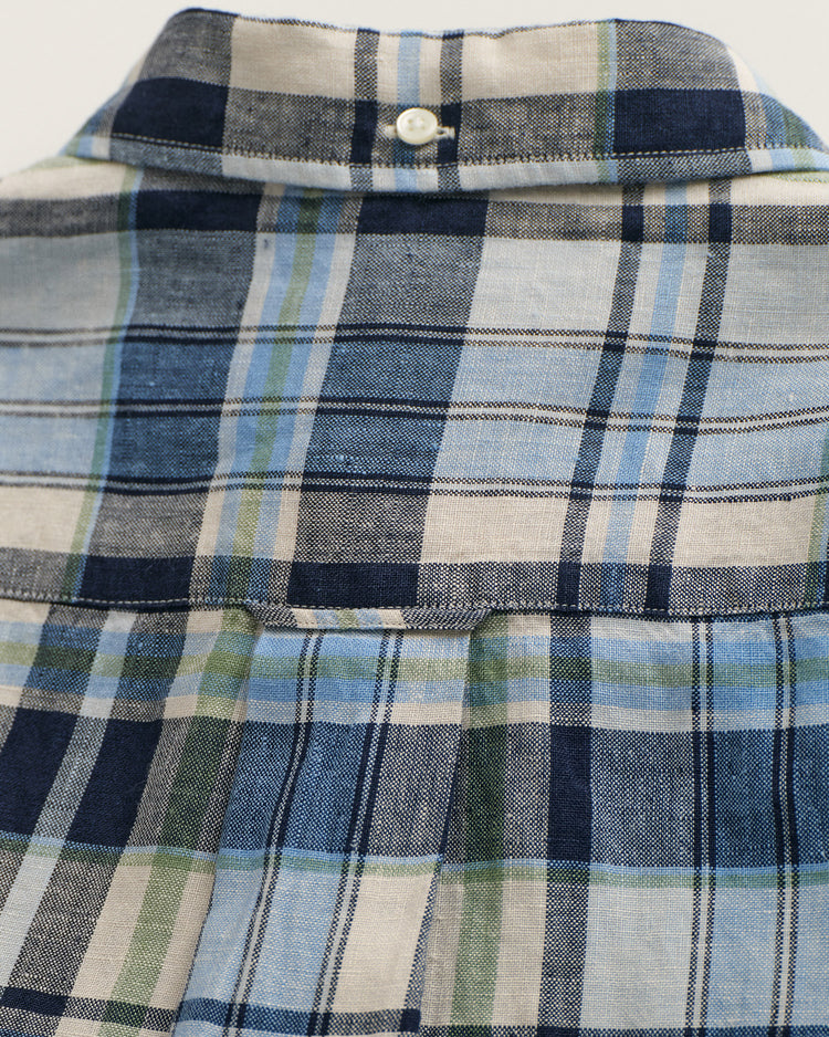 Koszula męska w kratkę z długim rękawem regular fit niebieska