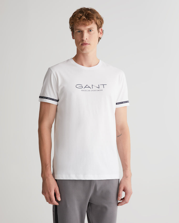 Męska koszulka z taśmą z logo C na szyi