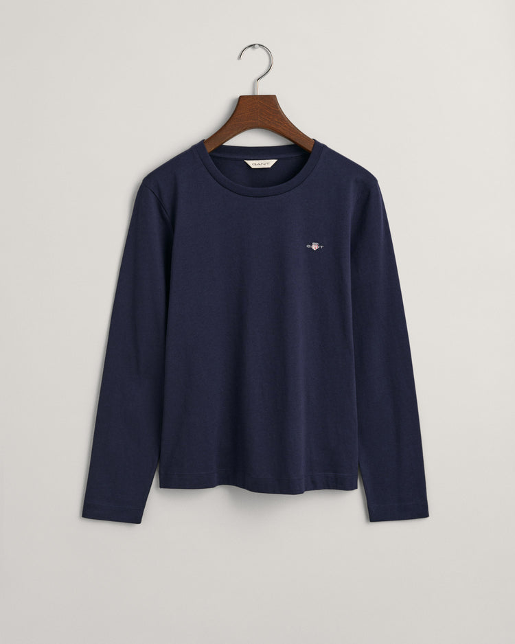 Koszulka damska z długim rękawem i okrągłym dekoltem regular fit