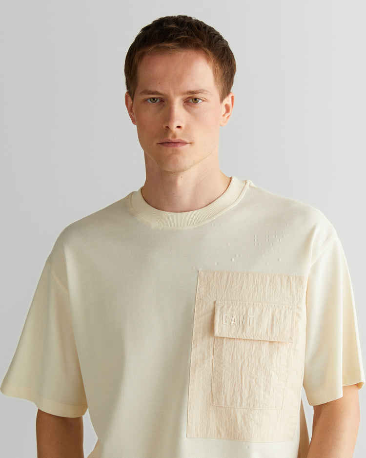 T-shirt męski z nadrukiem z okrągłym kołnierzykiem relaxed fit