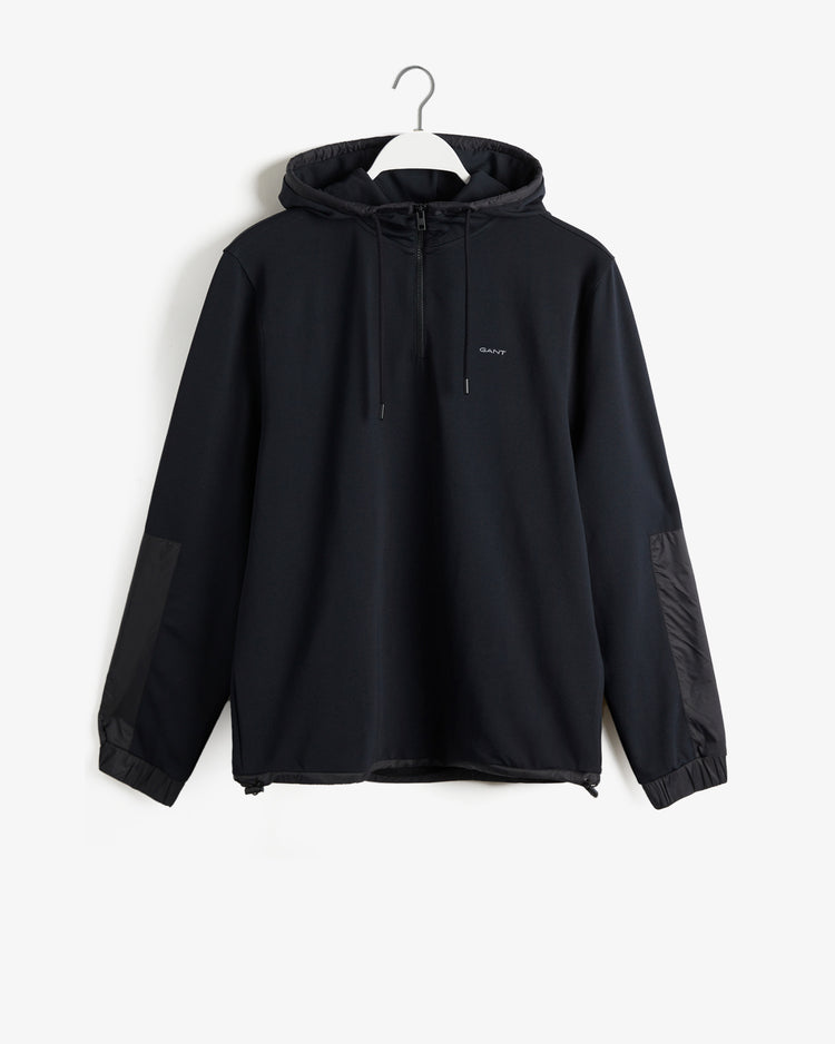 Bluza męska z zamkiem do połowy regular fit czarna