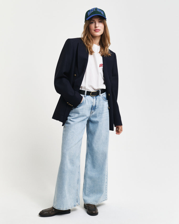 Bawełniany t-shirt męski z nadrukiem relaxed fit biały