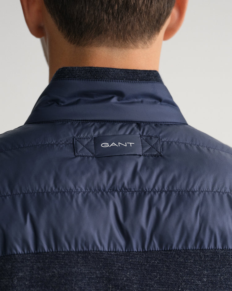 Męska granatowa kurtka slim fit zapinana na zamek