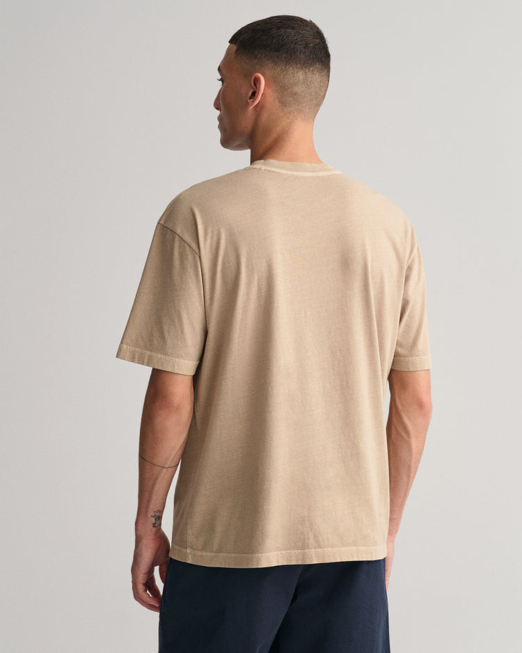 Bawełniany t-shirt męski z nadrukiem okrągły kołnierzyk regular fit
