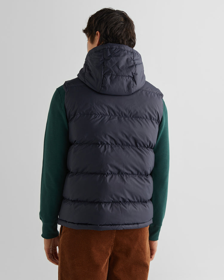 Bezrękawniki męskie z kapturem regular fit granatowe