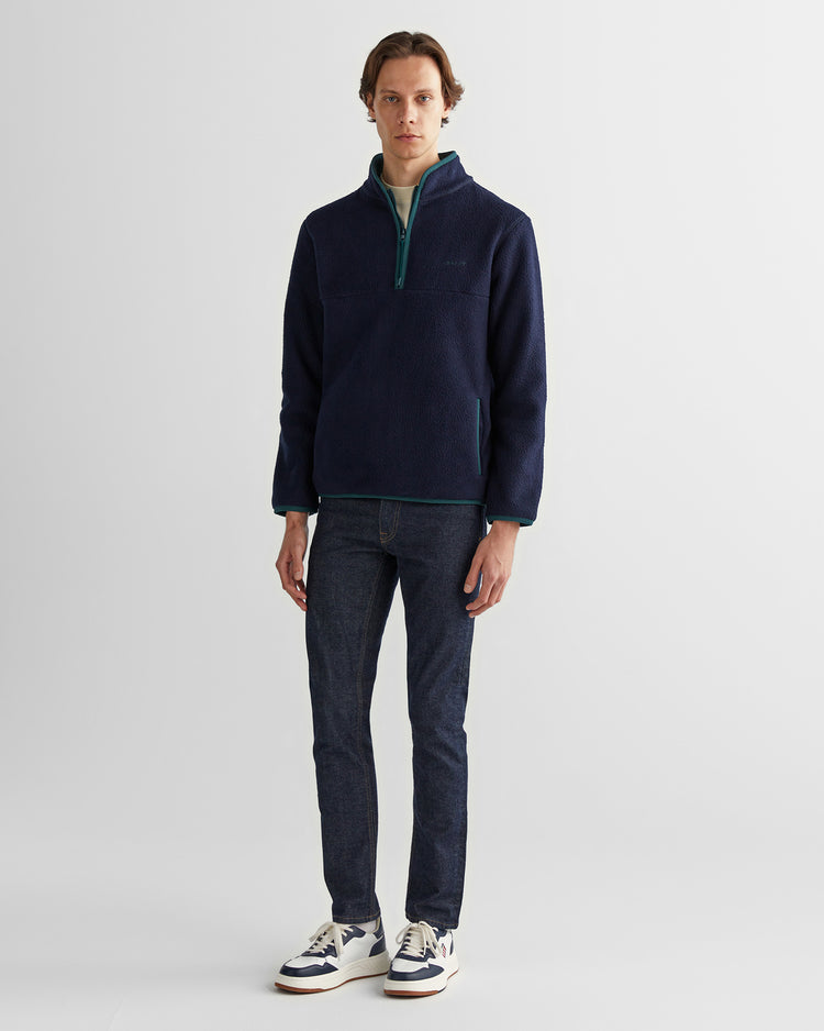 Bluza męska z zamkiem do połowy z długim rękawem regular fit