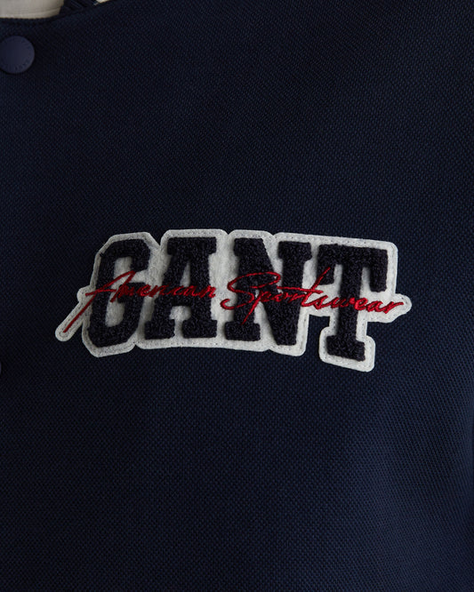 Kurtka męska z nadrukiem ze stójką z długim rękawem regular fit