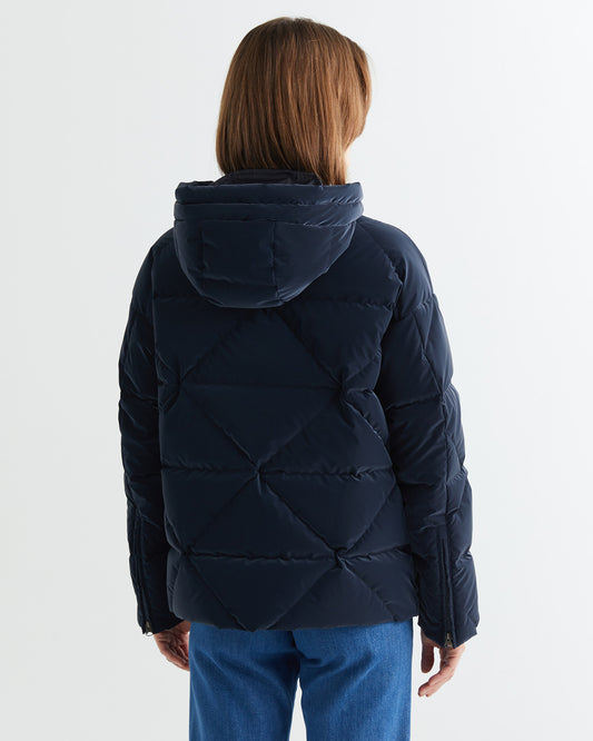 Kurtka damska z kapturem regular fit granatowa