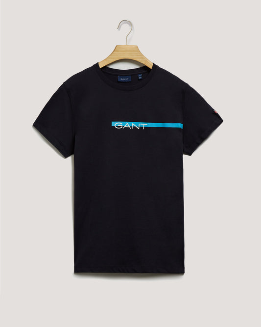 Bawełniany t-shirt męski z nadrukiem okrągły kołnierzyk regular fit