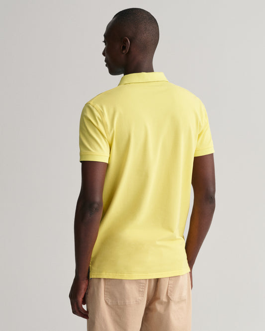 Koszulka polo męska z krótkim rękawem slim fit żółta