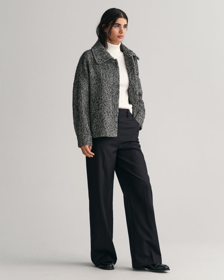 Sweter z elastycznej bawełny o splocie warkoczowym z golfem