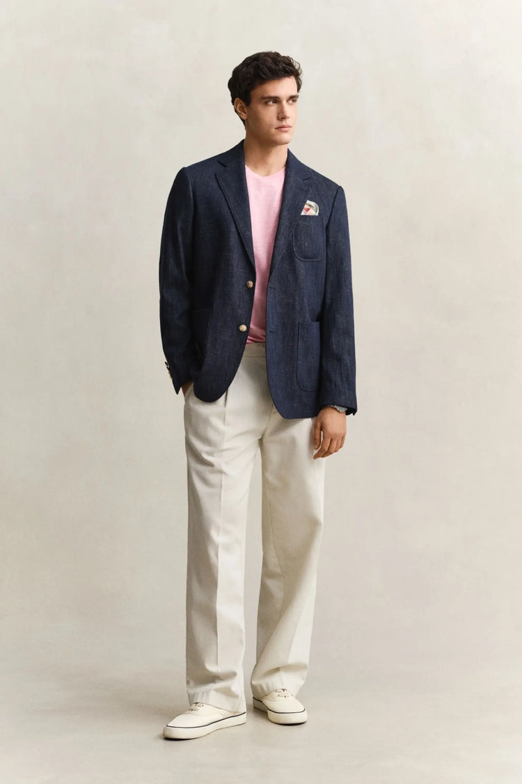 Bawełniany t-shirt męski z okrągłym kołnierzykiem regular fit różowy