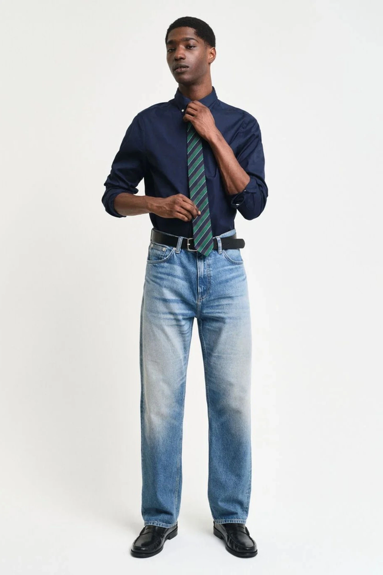 Koszula męska z długim rękawem regular fit granatowa
