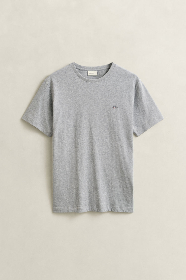 T-shirt męski z okrągłym dekoltem regular fit szary