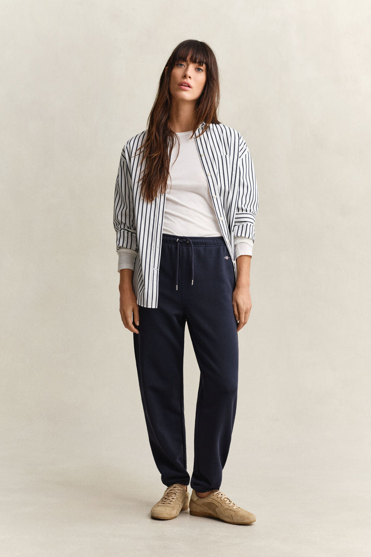 Spodnie dresowe damskie regular fit granatowe