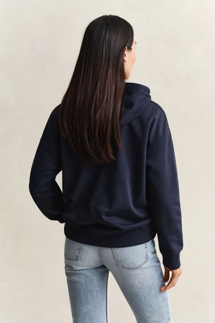 Bluza damska z kapturem relaxed fit granatowa