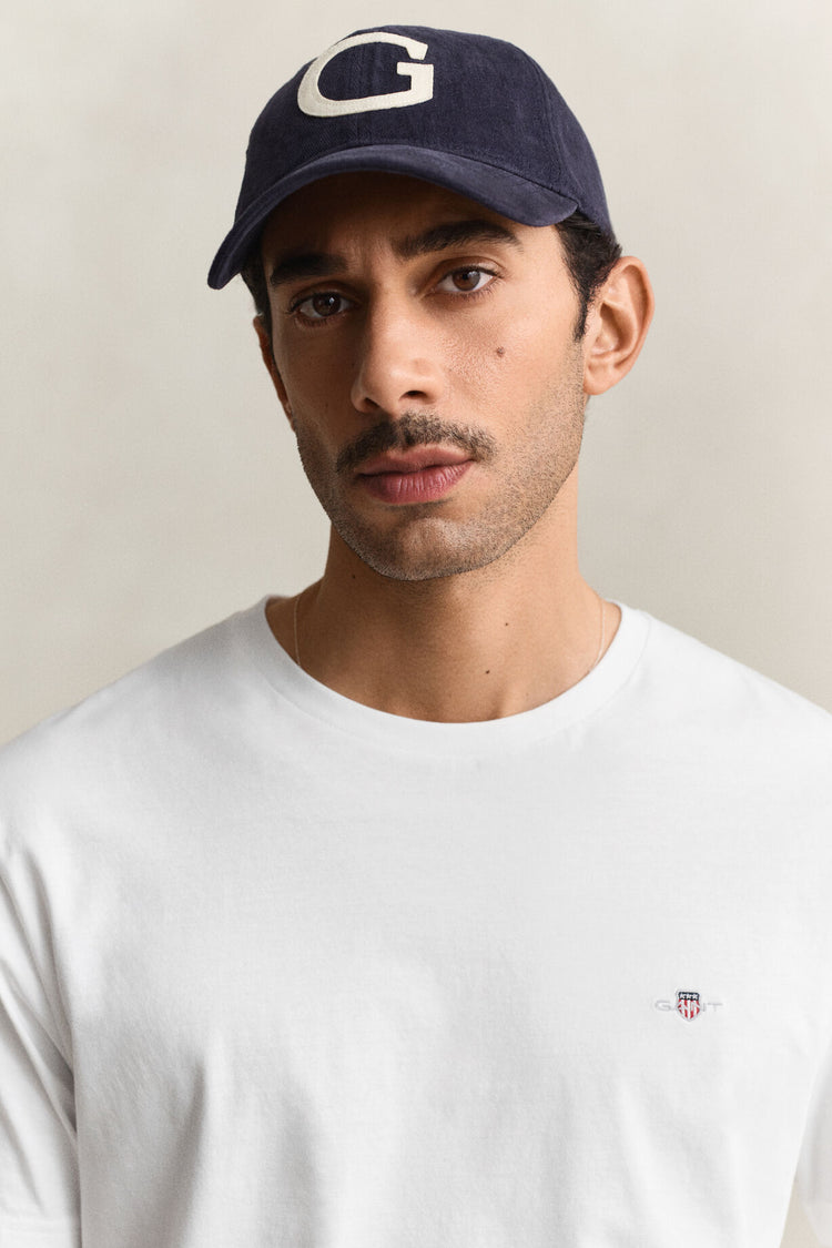 T-shirt męski z okrągłym dekoltem regular fit biały