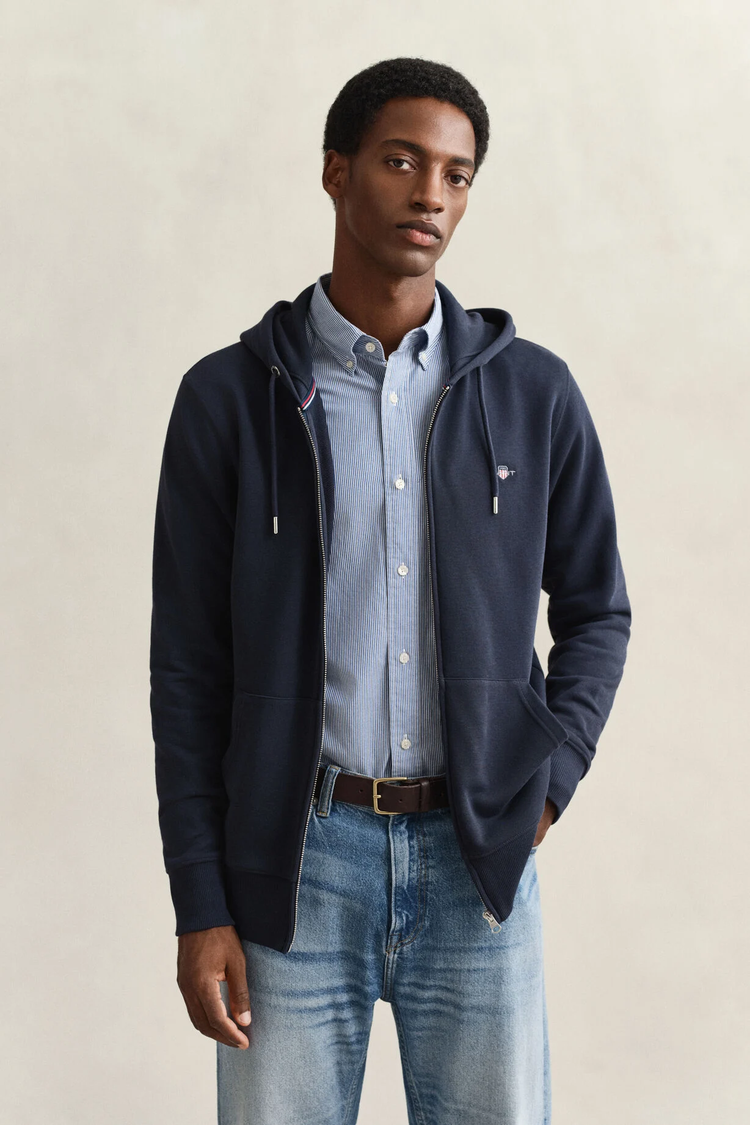 Bluza męska z zamkiem regular fit granatowa