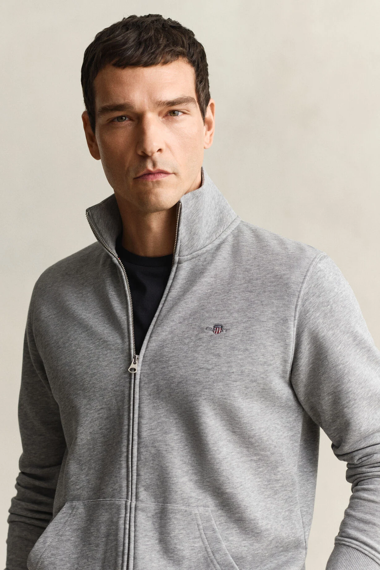Bluza męska z zamkiem regular fit szara