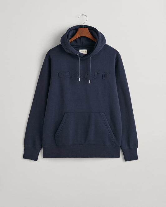 Bluza męska z kapturem z nadrukiem regular fit granatowa