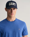 T-shirt męski okrągły dekolt regular fit niebieski