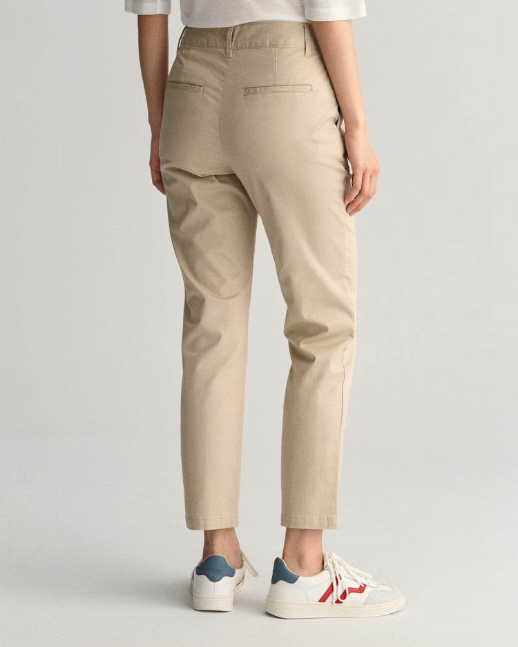 Spodnie damskie slim fit beżowe