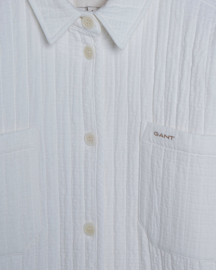 Koszula damska z długim rękawem regular fit kremowa