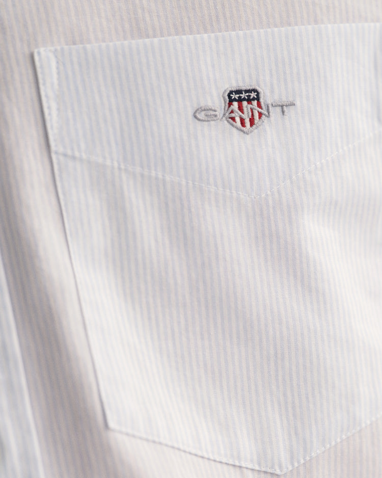 Koszula męska w paski z długim rękawem regular fit niebieska