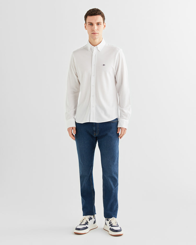 Koszula męska z długim rękawem regular fit biała