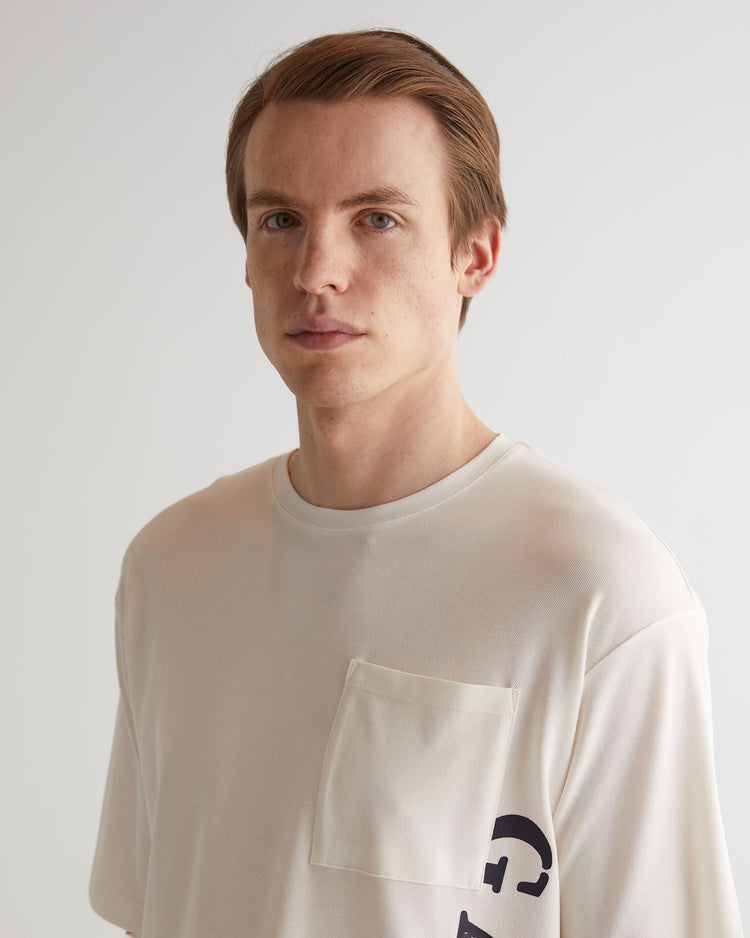 T-shirt męski z nadrukiem okrągły kołnierzyk regular fit