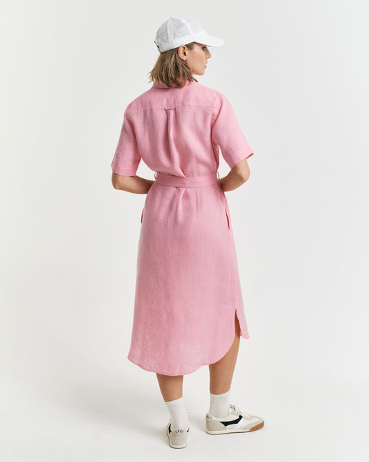 Sukienka damska z krótkim rękawem i kołnierzykiem w szpic regular fit