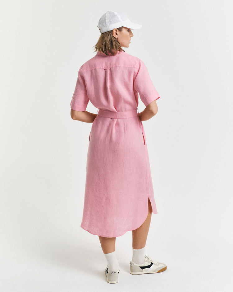 Sukienka damska z krótkim rękawem i kołnierzykiem w szpic regular fit